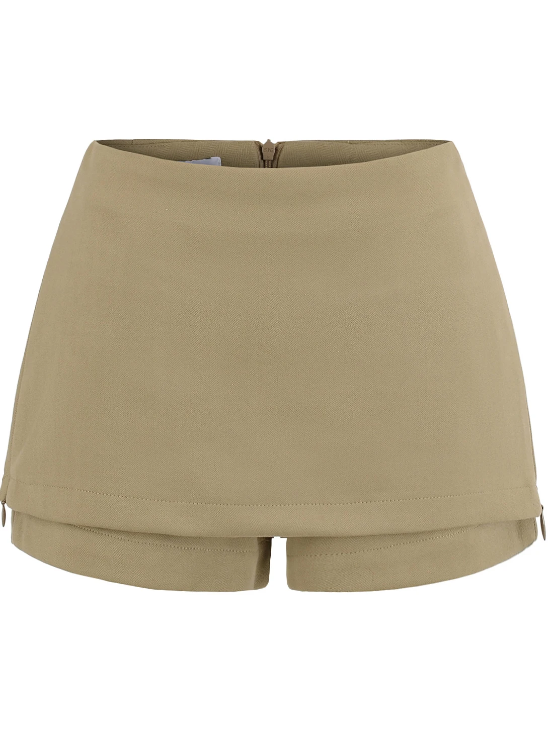 

American Retro Cool Sle Fake Two-Piece A-Line Skirt Women's ort Anti-Light Slimming Woolen Skirt Pants