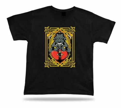 

Tshirt Tee Shirt Birthday Gift Idea Protected Heart Lock Oni Mask Demon Emblam