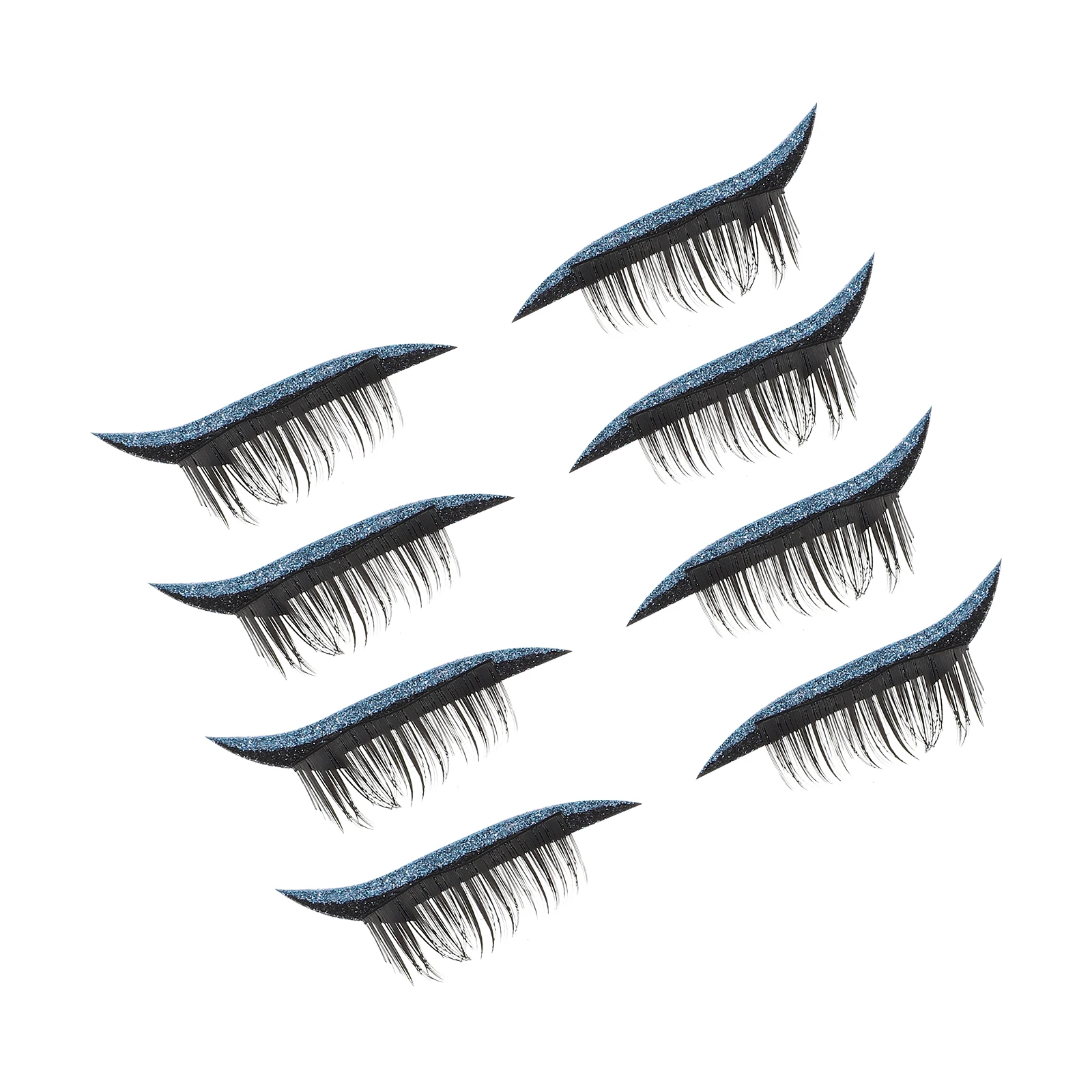 

4 Pairs False Eyelash Stickers Vivid Tape Reusable Self-adhesive Beauty Blue Decorative Makeup Decal