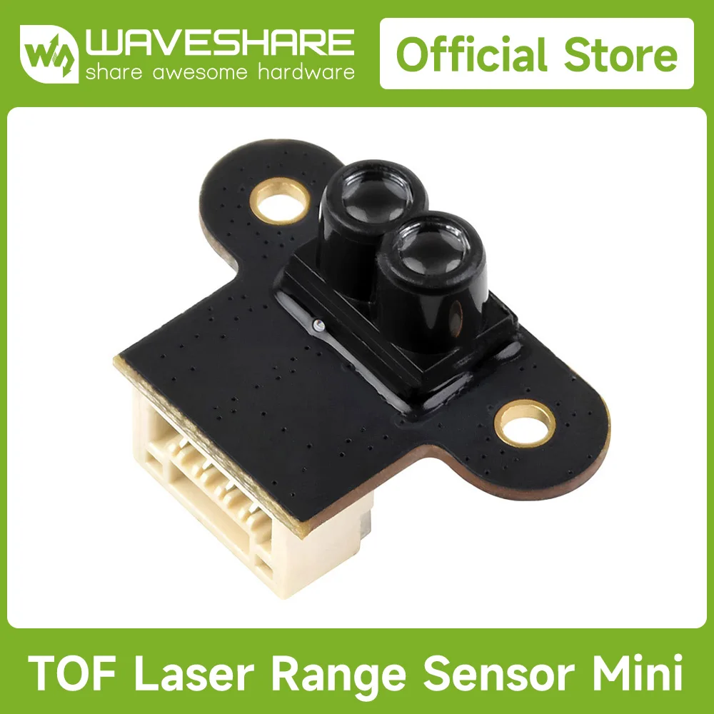 Waveshare TOF (time of flight) Mini Laser Range Sensor, UART / I2C Communication Support, Long Range 0.02m ~ 7.8m