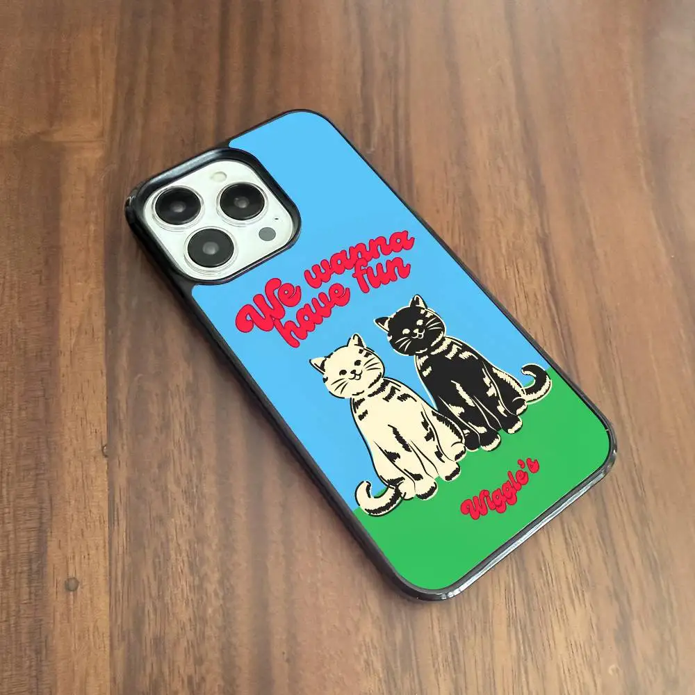 Wir wanna have fun w-wiggle Handyhülle Mobile passend für Apple 16 PRO MAX 15 14 13 12 MINI 11 Patch schwarze Hartschale