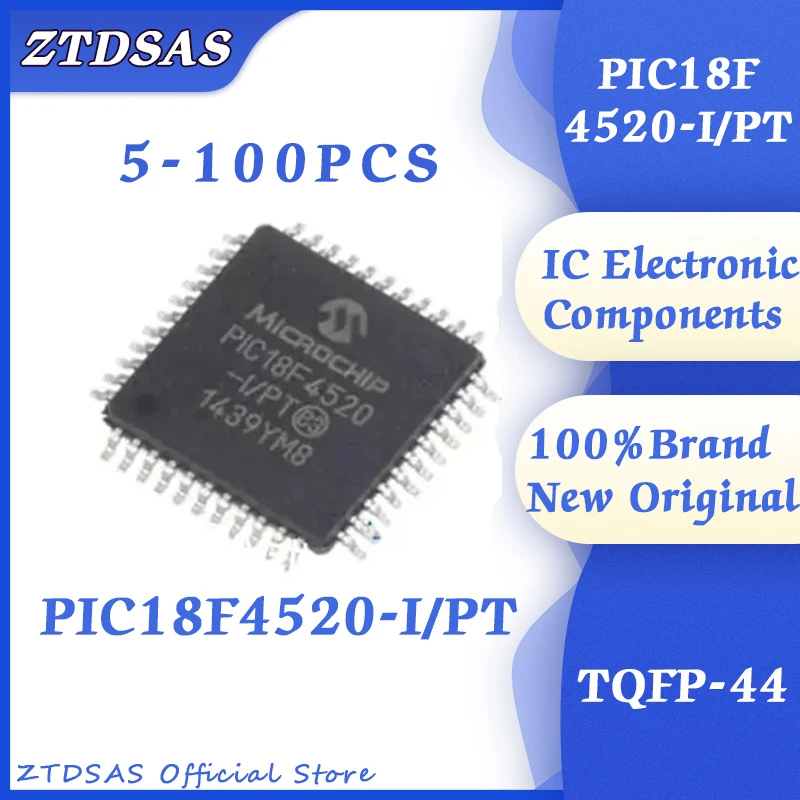 

5-100PCS PIC18F4520-I/PT PIC18F4520-I PIC18F4520 PIC18F PIC18 PIC IC MCU Chip TQFP-44