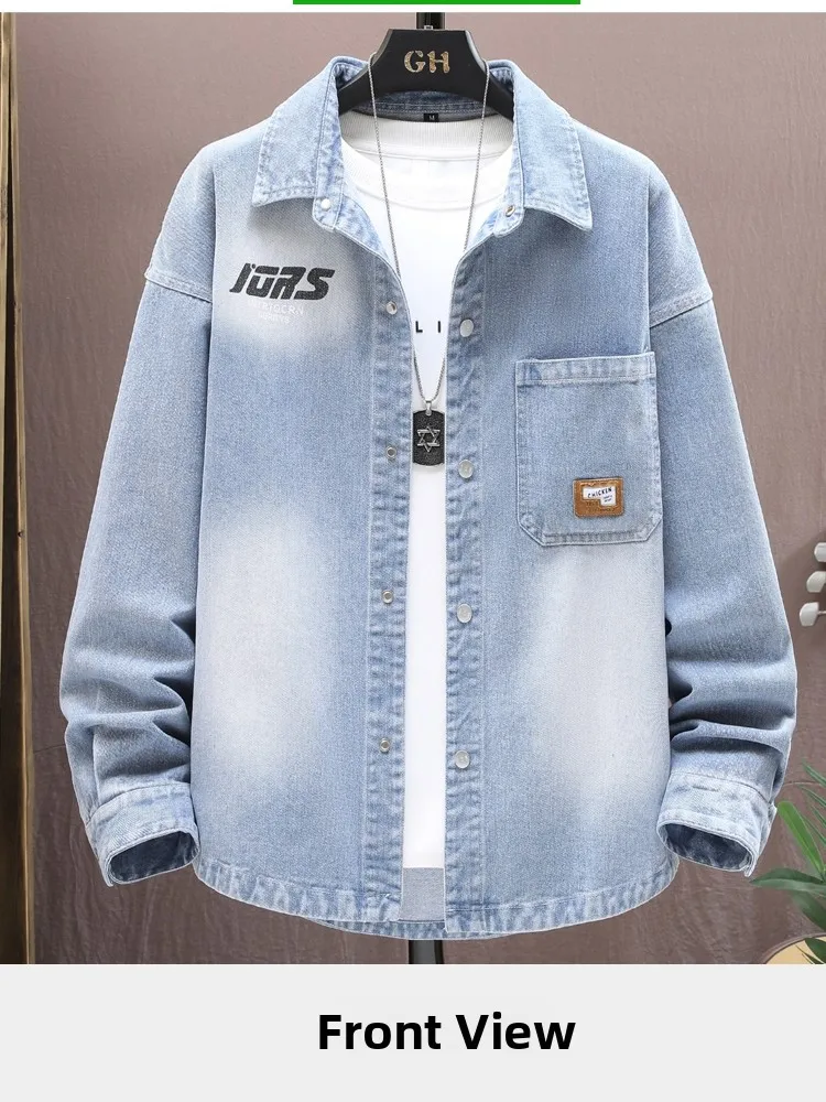 

Подростковая модная утепленная свободная джинсовая куртка для мужчин, осенне-зимняя новинка, из смесового хлопка и полиэстера, с длинными рукавами, верхняя одежда