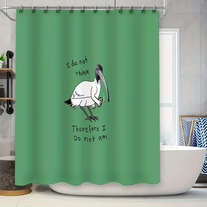 Funny Flamingo Shower Curtain Tropical Birds Waterproof Bathroom Decor Sets Vintage Ocean Beach Theme Fabric Panels