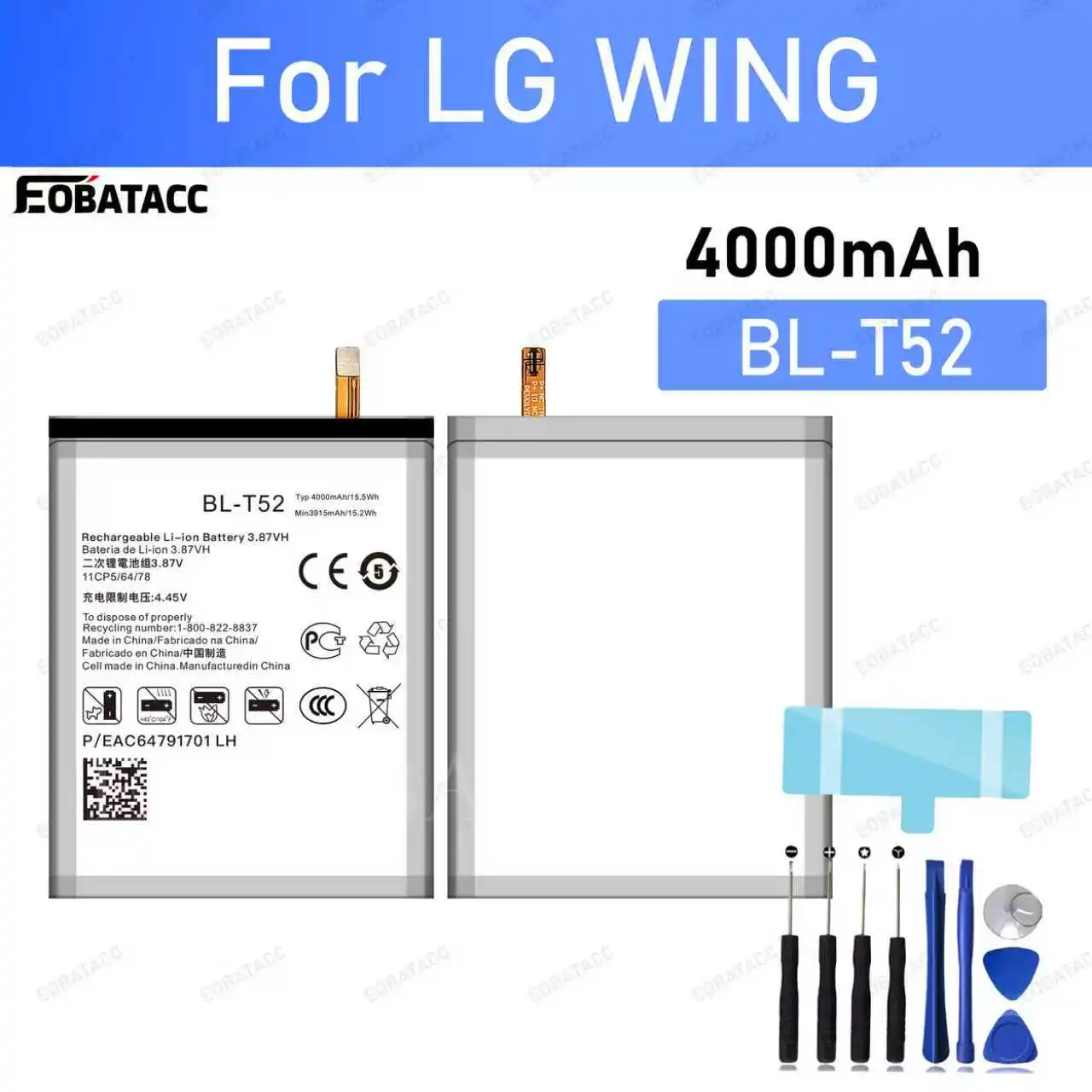 

100% оригинальная емкость BL-T52 T52 аккумулятор для LG WING 5G LMF100N LM-F100N LM-F100V LM-F100 BL-T52 аккумуляторы для мобильных телефонов + инструменты