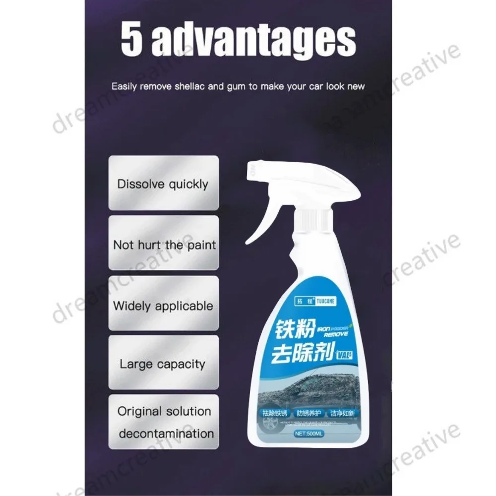 500ml Neutral Rust Removal Spray Easy To Apply Rust Stain Remover Car Surface Cleaning Tool