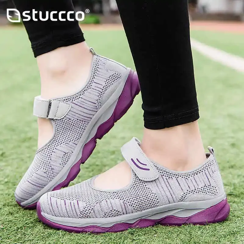 Summer Breathable Casual Shoes Women Outdoor Flat Mesh Lightweight Comfortable Sports Walking Shoes Louboutins Zapatos De Mujer