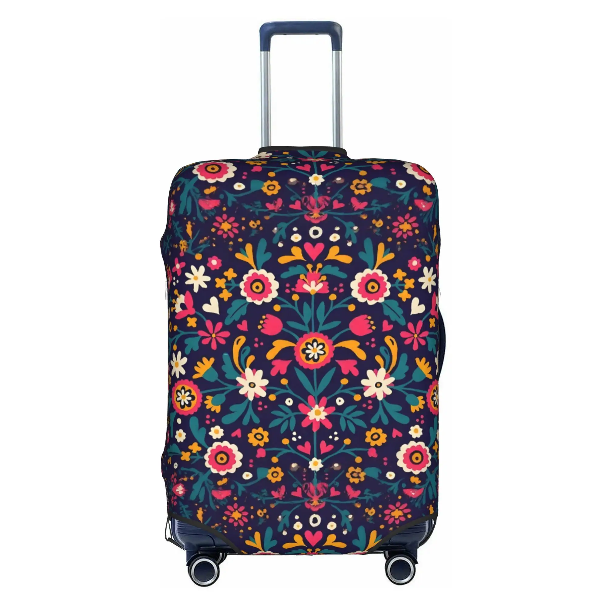 Fashion Mexican Folk Flowers Art   Luggage Cover Protector Elastic  Travel Suitcase Covers