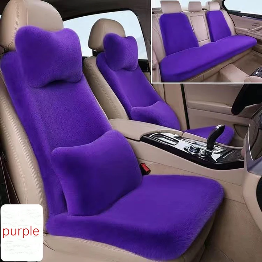 

Car Winter Seat Cover Sheepskin 5 Seats Plush Rabbit Car Seat Cover Faux Fur Car Seat Covers Winter Warm Fluffy Auto Cushion