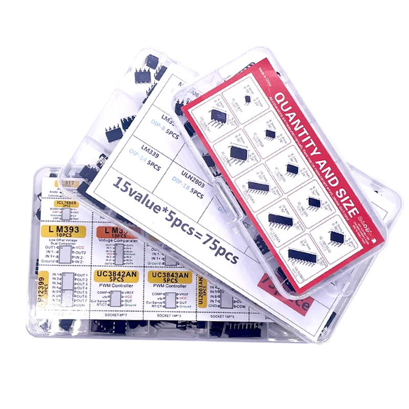 75/85/150 Uds opamp oscilador temporizador optoacoplador IC Pwm IC Chip ne555/uln2003/ne5532/lm393/uln2803/lm358/lm386/