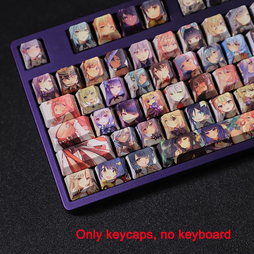 108 Keys/set Genshin Impact Keycaps All characters PBT Dye Subbed Keycap Cherry Anime Gaming Key Caps For ANSI 61 87 104 108 key