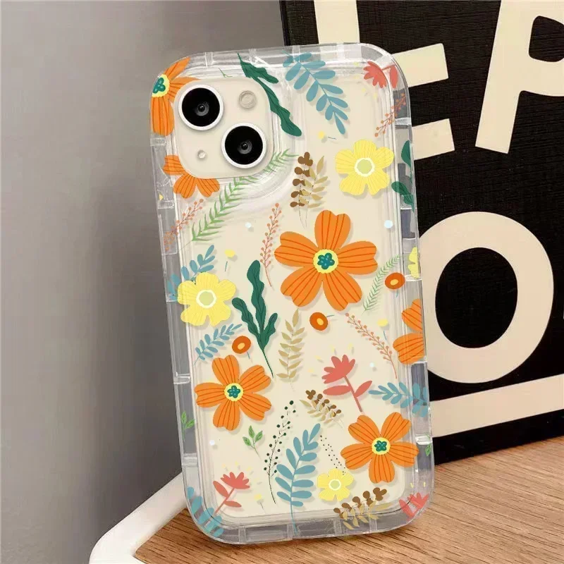Weiche TPU Blume Handy hülle für iPhone 11 Hüllen iPhone 13 15 Pro Max 14 12 xr 7 8 plus x xs se 2020 14Promax 15Promax Funda Abdeckung