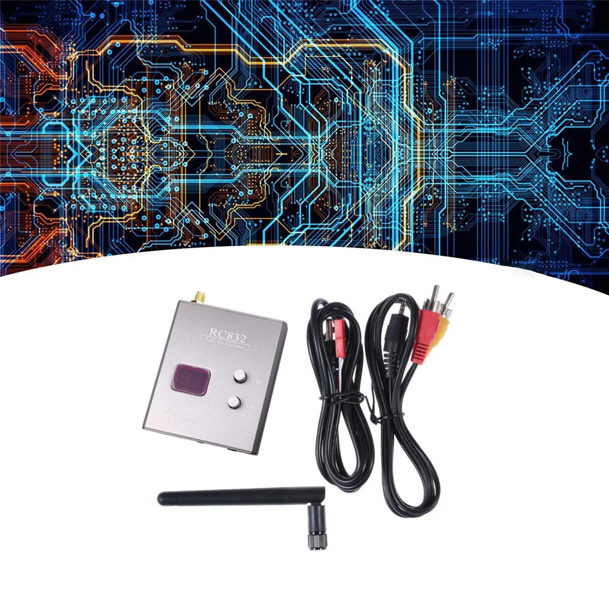 SMIEA RC832 FPV Receptor 5.8GHz 48CH RC832 AV Receptor com Antena para FPV Multicopter RC Quadcopter