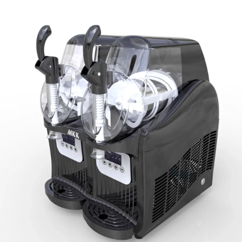 Electric Automatic Slush Maker Machine Frozen Drink Snow Melting Machine 300W 5L Commercial Slushy Machine 2.5L x 2 Double Tank