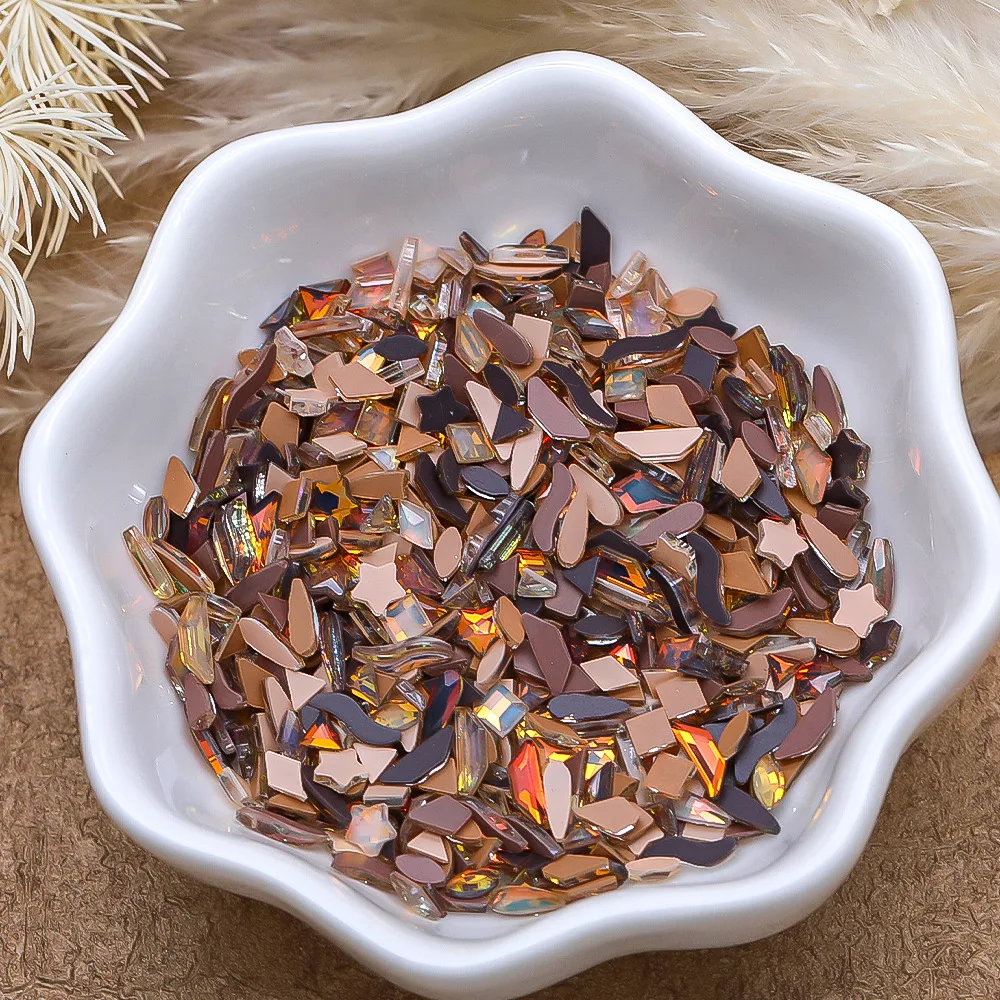 100 個ミニメイラードカラー 3D 売春ネイルアートアンバーラインストーンアクセサリーマニキュア装飾美容爪装飾用品