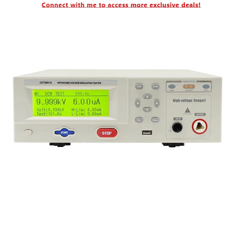 

Chuangkai CKT9951A Withstand Voltage Leakage Current AC 10mA DC 10kV 5mA,Insulation Resistance Tester 100kΩ~99GΩ