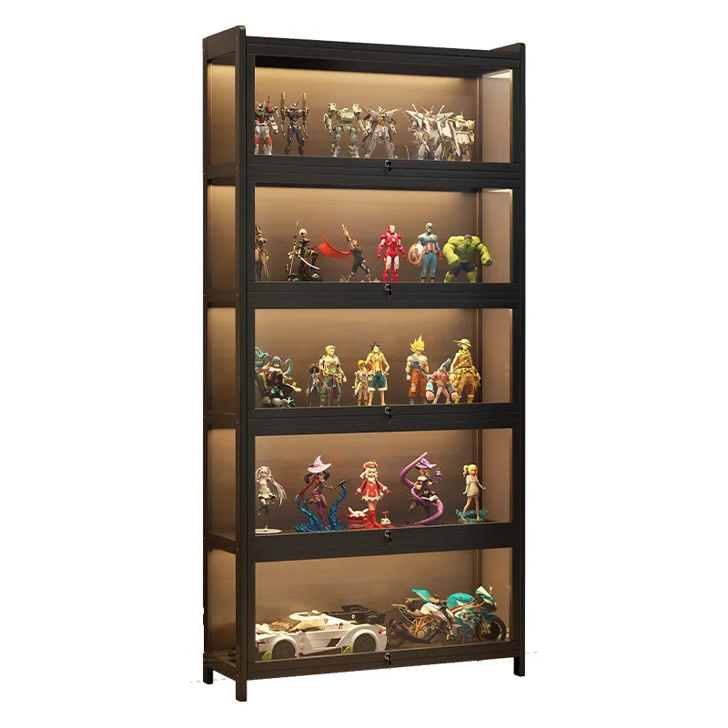 Customized Display Cabinet with Lock Acrylic Transparent Dustproof Display Stand Figurine Model Storage Cabinet