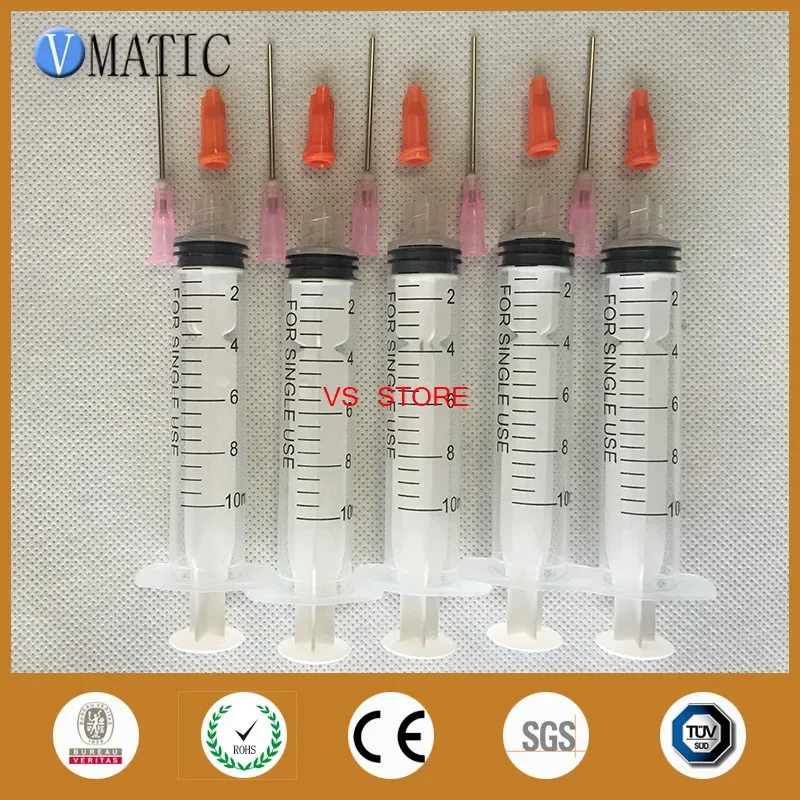 Free Shipping Non Sterilized 5Pcs 10cm 100mm Tubing Length 18G Blunt Needle Tip With 10cc Plastic Syringe And Syringe Needle Tip