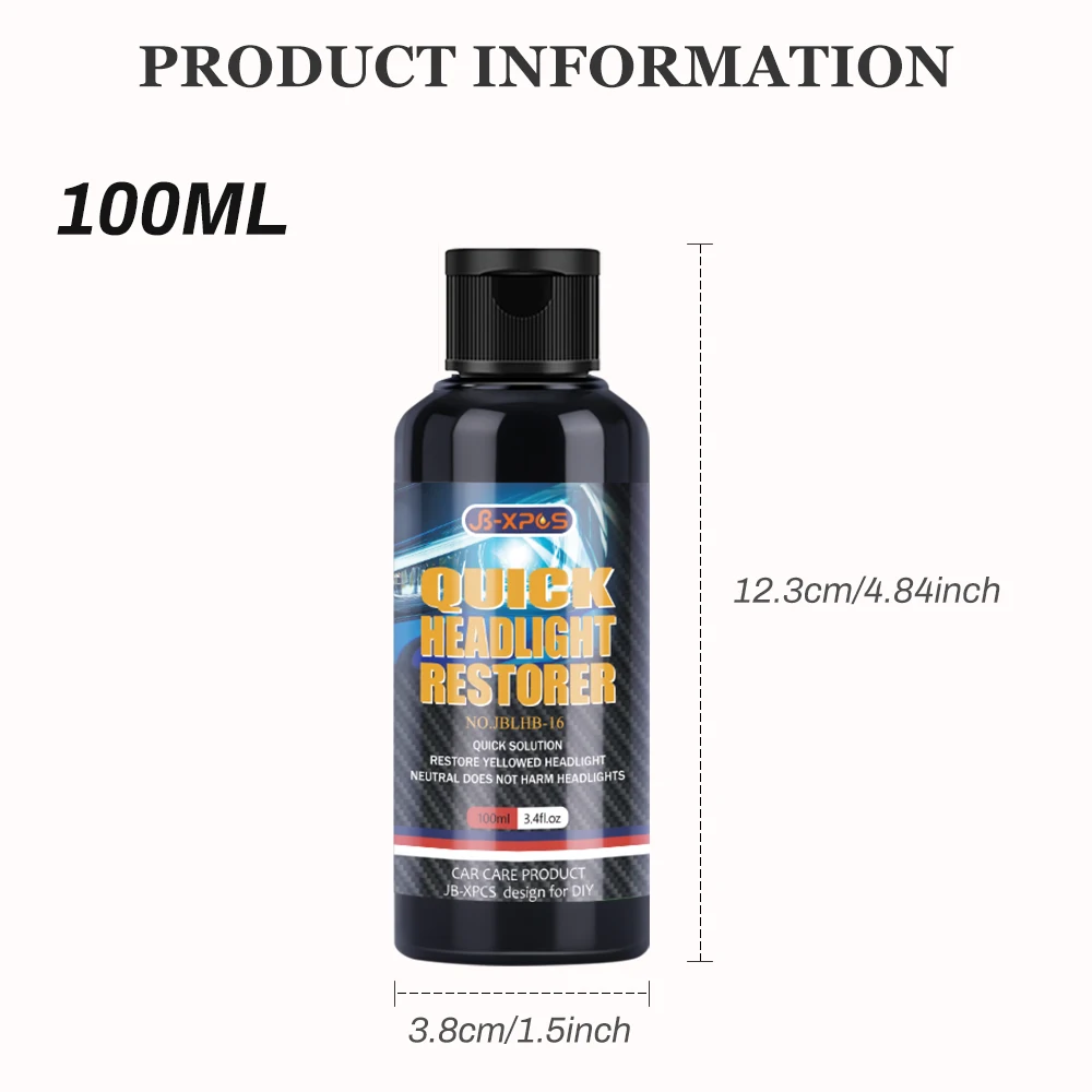 Headlight Restoration Polishing Headlamp Scratch Remover Repair Cleaning Paste Remove Oxidation Headlight Polish Liquid LHB-16