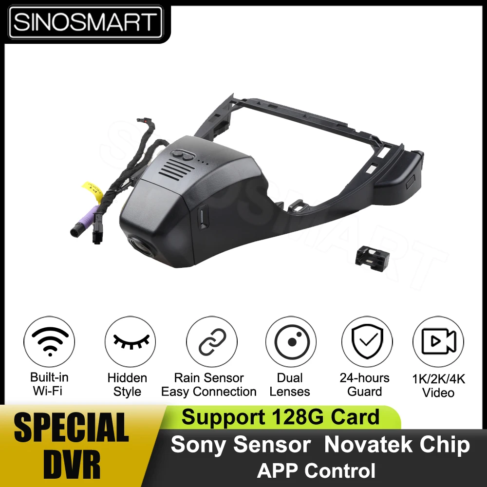 

SINOSMART Novatek 1080P Автомобильный Wifi DVR камера для VW ID4 ID6 ID.6X и ID.4X и ID.4 Crozz 2021 управление через приложение мобильный телефон