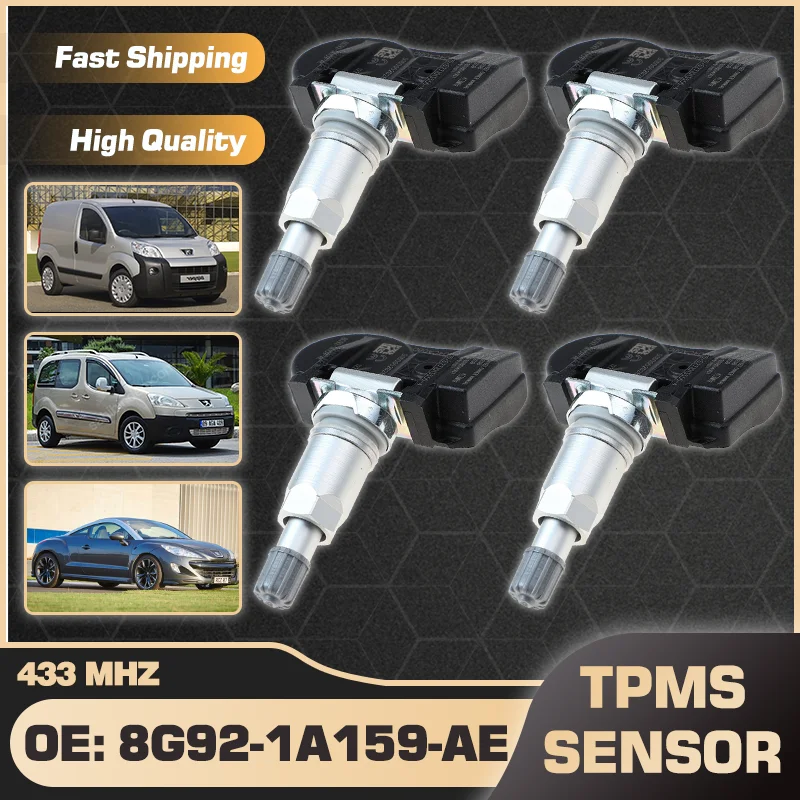 

Car TPMS Tire Pressure Sensor 433 MHz For Peugeot Bipper 2008-EOP Peugeot Partner II 2008-EOP Peugeot RCZ 2010-EOP 8G92-1A159-AE