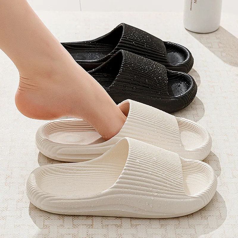 Litfun House Flats Sandals New Fashion Women Summer Slippers  Indoor Soft Bottom Non-slip Bathroom Slides Unisex Beach Shoes