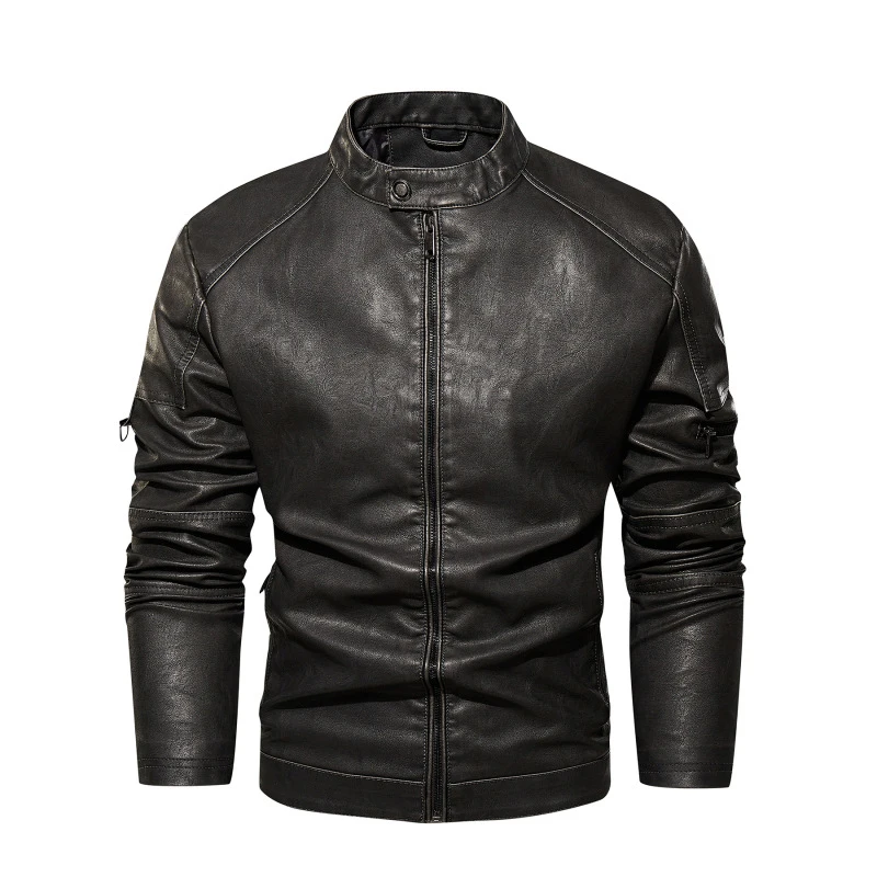 

drop shipping brand high quality motorcycle leather jacket men mens leather jackets coats Men Jaqueta De Couro Masculina L-5XL