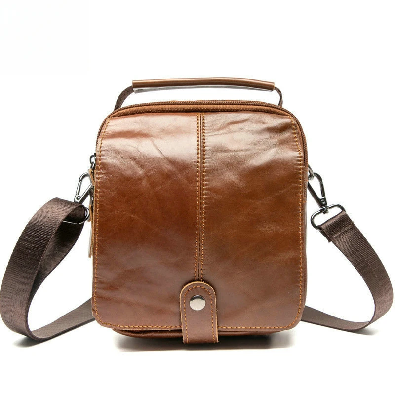 New business-style single-shoulder men's bag - crossbody bag, top layer of cowhide handbag, outdoor sports men's bag