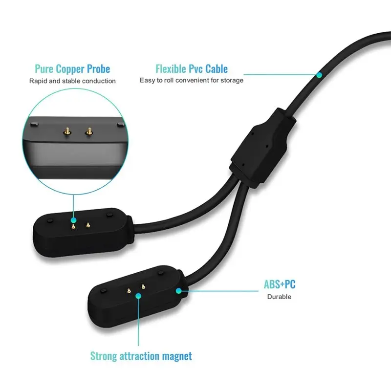 【VALUE MONEY】Magnetic Charge Cable 2 In 1 Portable Fast Charging USB Cord For Tractive Dog GPS Tracker Compact For Home& Outdoor