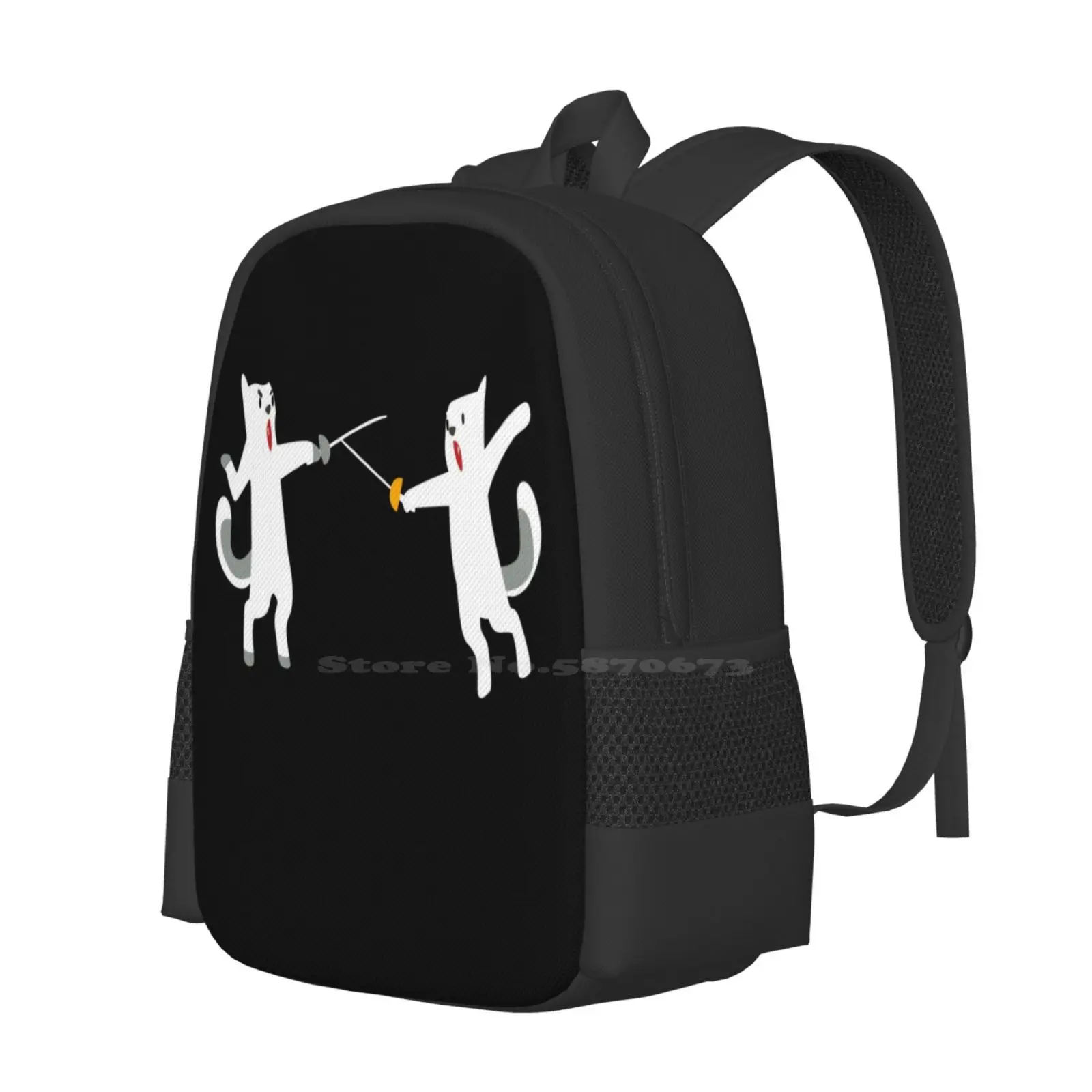 Fencing Cats Cat Fencing Fencers Fencing Hot Sale Schoolbag Backpack Fashion Bags Kitten Fencing Fight Cats Saber Sword Foil