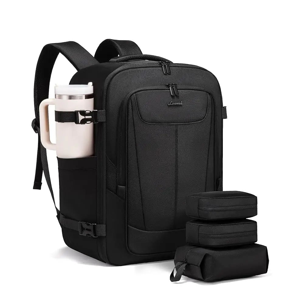 

Travel Backpack for Men Women, 35L Carry on Backpack Flight Approved with 3 Packing Cubes, Large Personal Item Bag Fits 15.6