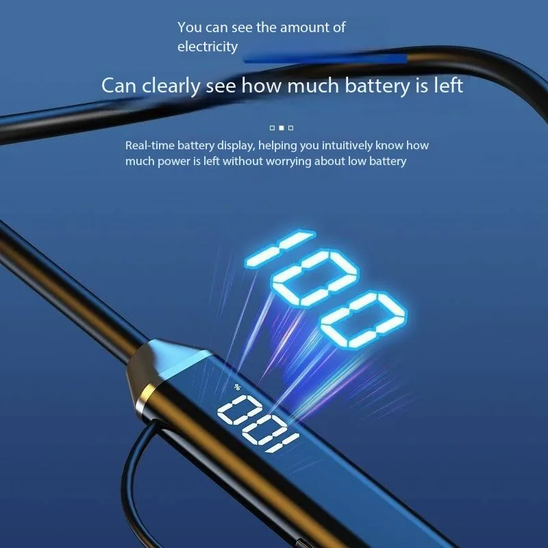 سماعات بلوتوث معلقة على الرقبة لاسلكية 5.3 جودة صوت ستيريو طويلة الاستعداد سماعة رأس للألعاب سماعات رياضية للحد من الضوضاء