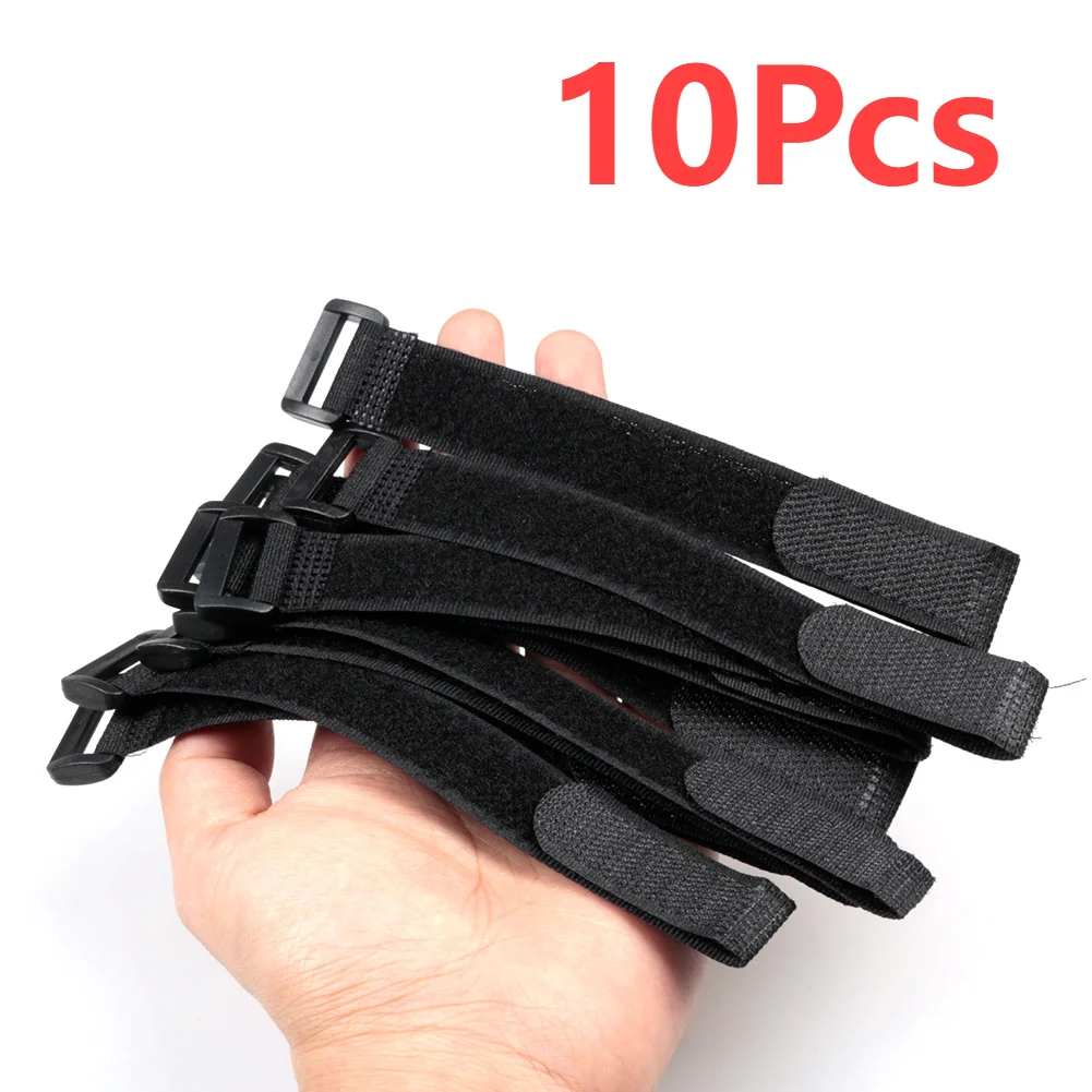 10pcs Reusable Fishing Rod Tie Holder Strap Suspenders Hook Fastener Loop Cable Cord Ties Belt Fishing Tackle Supplies