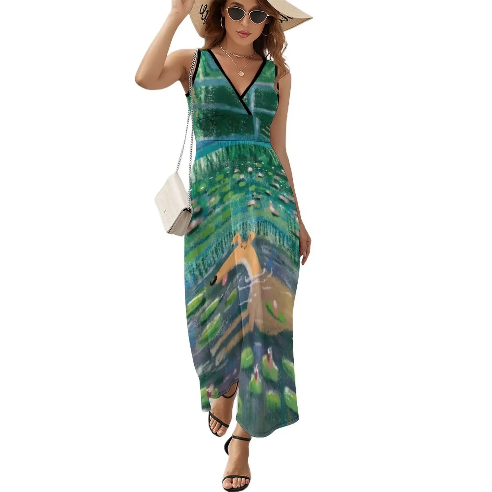 

Greympressionism Sleeveless Dress elegant women's dresses for wedding loose summer dress