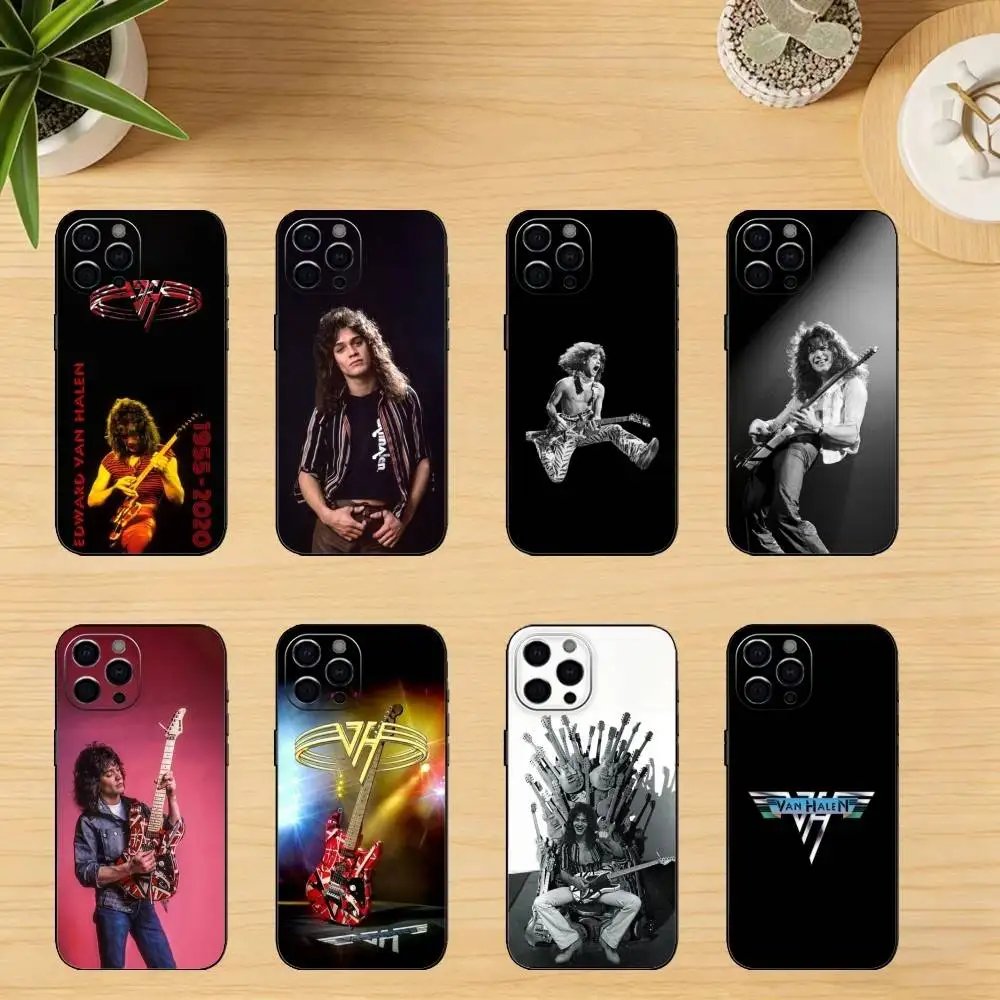 

Rock Singer E-Eddie Van H-Halen Phone Case For iPhone 17,16,15,14,13,12,11 Plus,Pro,Max,Mini Silicone black Soft Cover