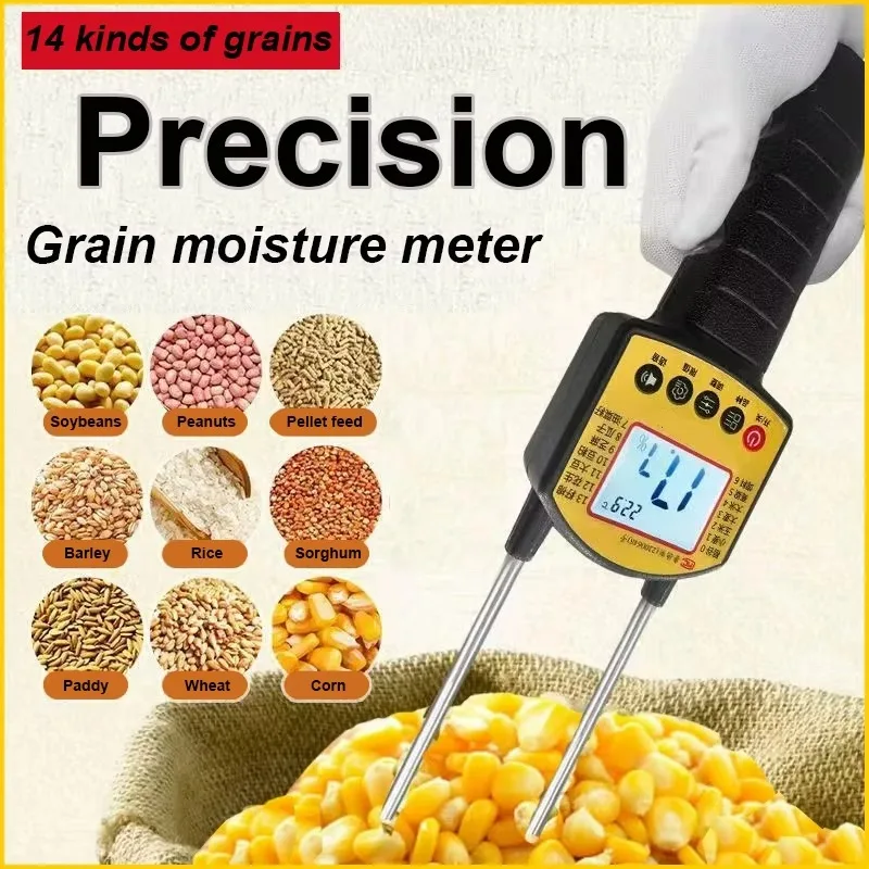 Portable Digital Moisture Meter LCD Laboratory Industrial Hygrometer Tester Grain Corn Wheat Rice Peanut Moisture Content