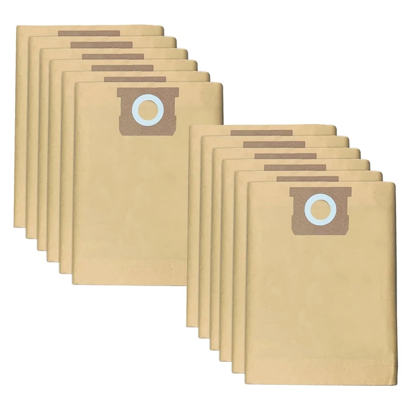 A23T 12Pack DXVA19-4101 Dust Bag for 6-10 Gallon Wet/Dry for Shop Vacuums, DXV06P DXV09P DXV10P, Paper