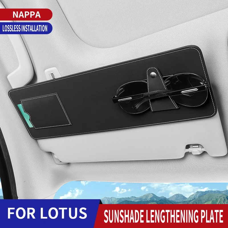 Extensor de Visera Solar para Coche de Cuero, Placa de Extensión Antideslumbrante, Soporte para Gafas de Sol y Tarjetas, Protector Contra Reflejos, para Lotus Emira Eletre Evij