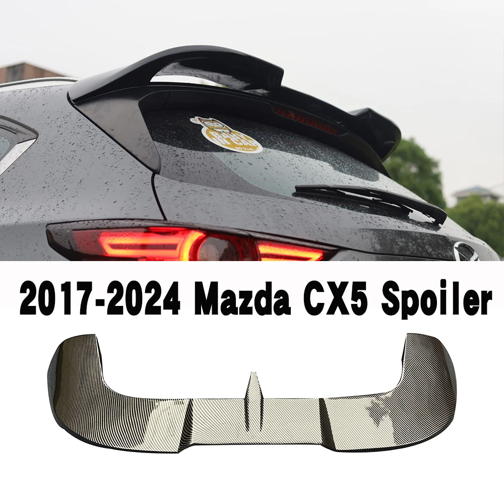 FRP Plastic Unpainted Color Rear Roof Spoiler Tail Trunk Boot Lip Wing Car Accessories Fit For Mazda CX-5 CX5  2017 2018 2024