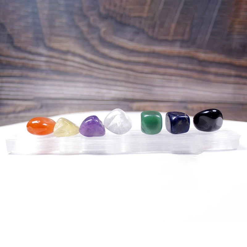 Natural Selenium Stone Chakra Jewelry Pendulum Crystal Crushed Stone Colorful Gemstone Ornaments Seven-Color Energy Gems