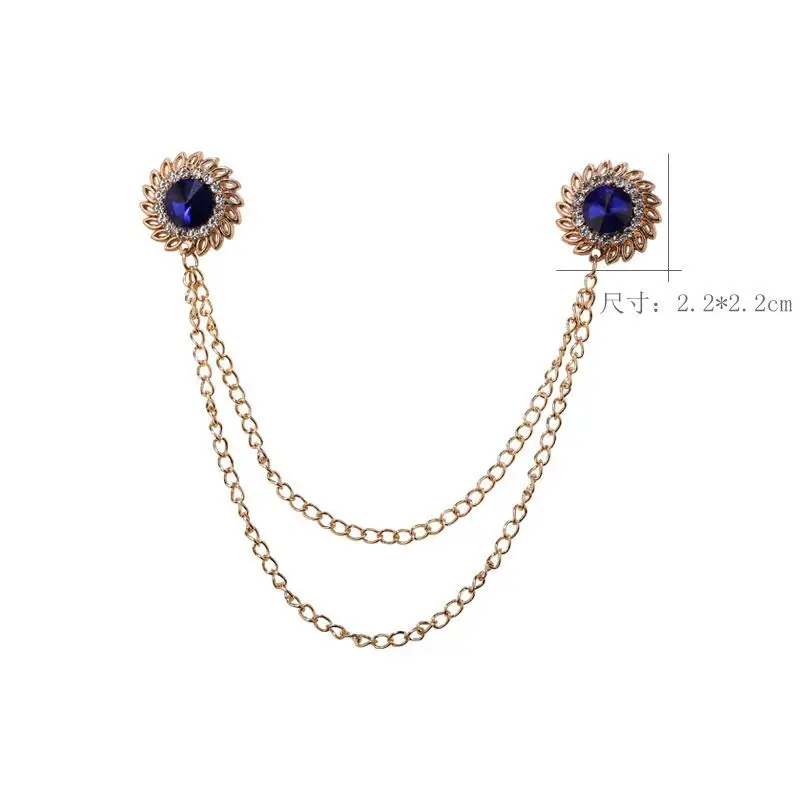 Neue Kristall Strass Kreuz Broschen Perle Krone Quaste Kette Kragen Pins Anzug Hemd Abzeichen Hochzeit Schmuck Zubehör – Detail 4