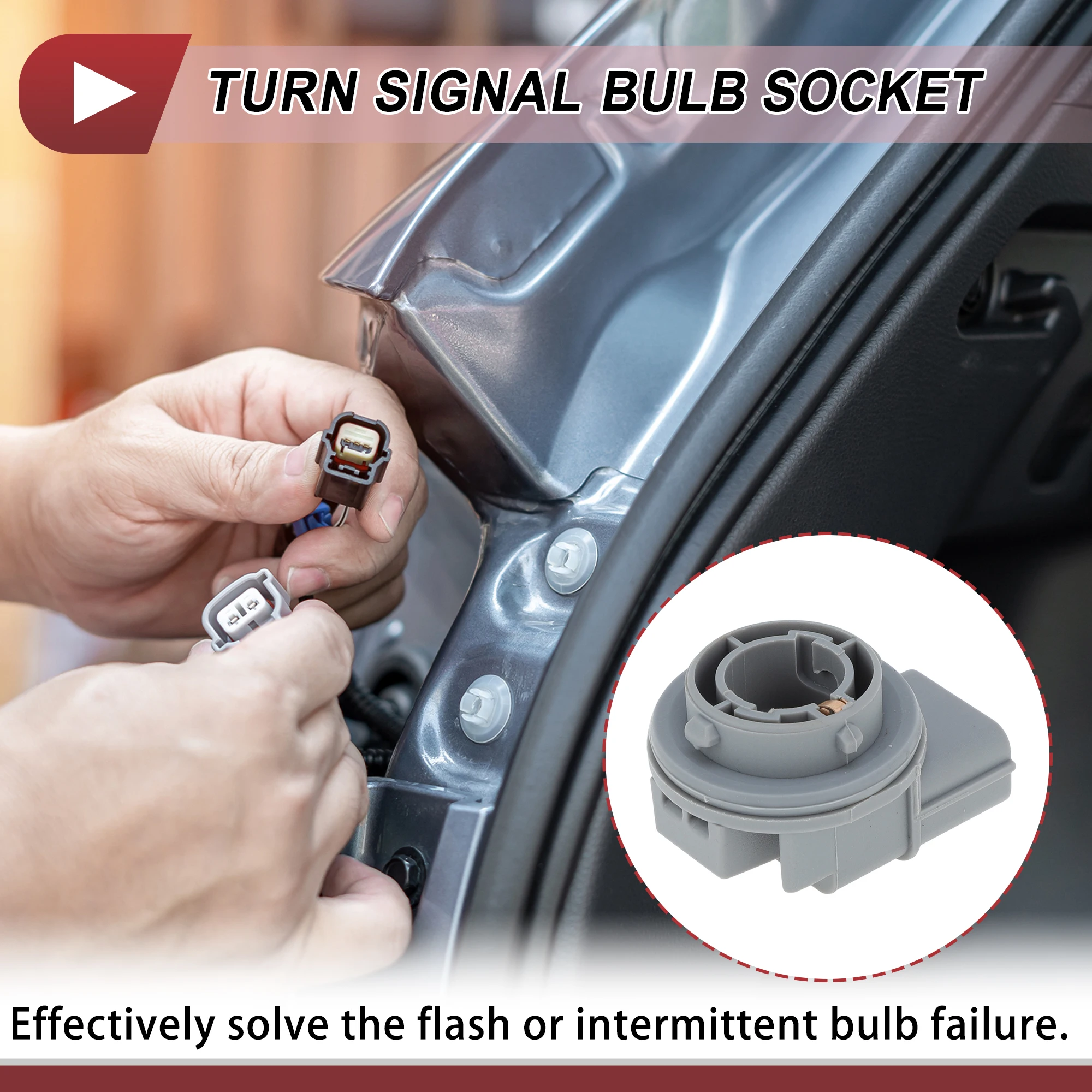 X Autohaux 1 قطعة بدوره إشارة مقبس الإضاءة لكيا فورتي 2019 2020 2021 No.92164M7000 المصباح الكهربي موصل 3 دبوس #4