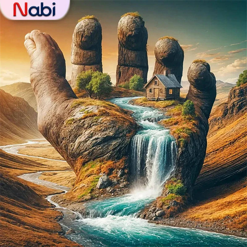 النبي جديد وصول اليد الماس الفسيفساء المشهد كامل مربع جولة الماس التطريز شلال دهان داي الحرف اليدوية #1