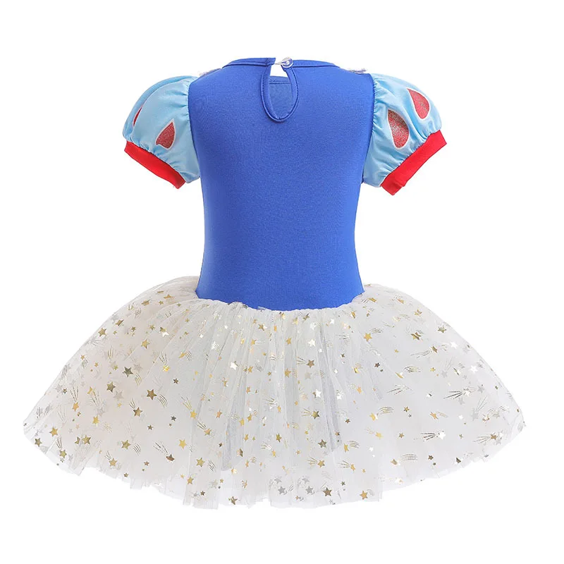 2025 Children's Clothing Girl Ballet Practice Dress Short Sleeve Tutu Dress Elsa Belle Alice Clothes Toddler Girl Party Costumes