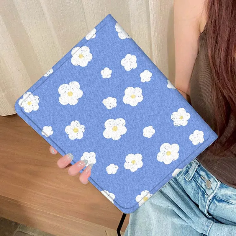 

Colorful flowers blue white For Samsung Galaxy Tab A A7 A8 A9 A11 S6 S11 10.1 10.4 10.5 Inch Lite Plus Cover Tablet Case