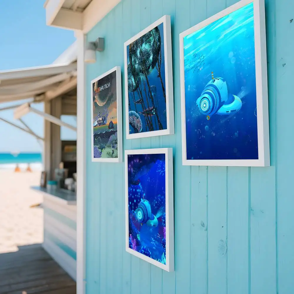 Underwater World Game Aurora Subnautica-S Poster Canvas painting poster with prints Home bedroom living room decoration gift