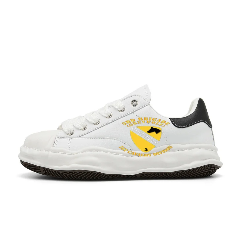 

3rd Brigade 1st Cav Div Greywolf retro fashion street sneakers, designed to be retro, stylish, comfortable, and versatile, suita