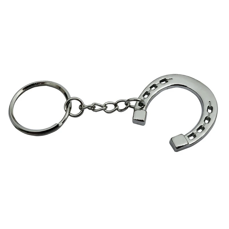 Horseshoe Keychain Zinc Alloy Highly-Polished Keychain Favor Gifts Durable Horse Snaffle Bits Key Ring for Home