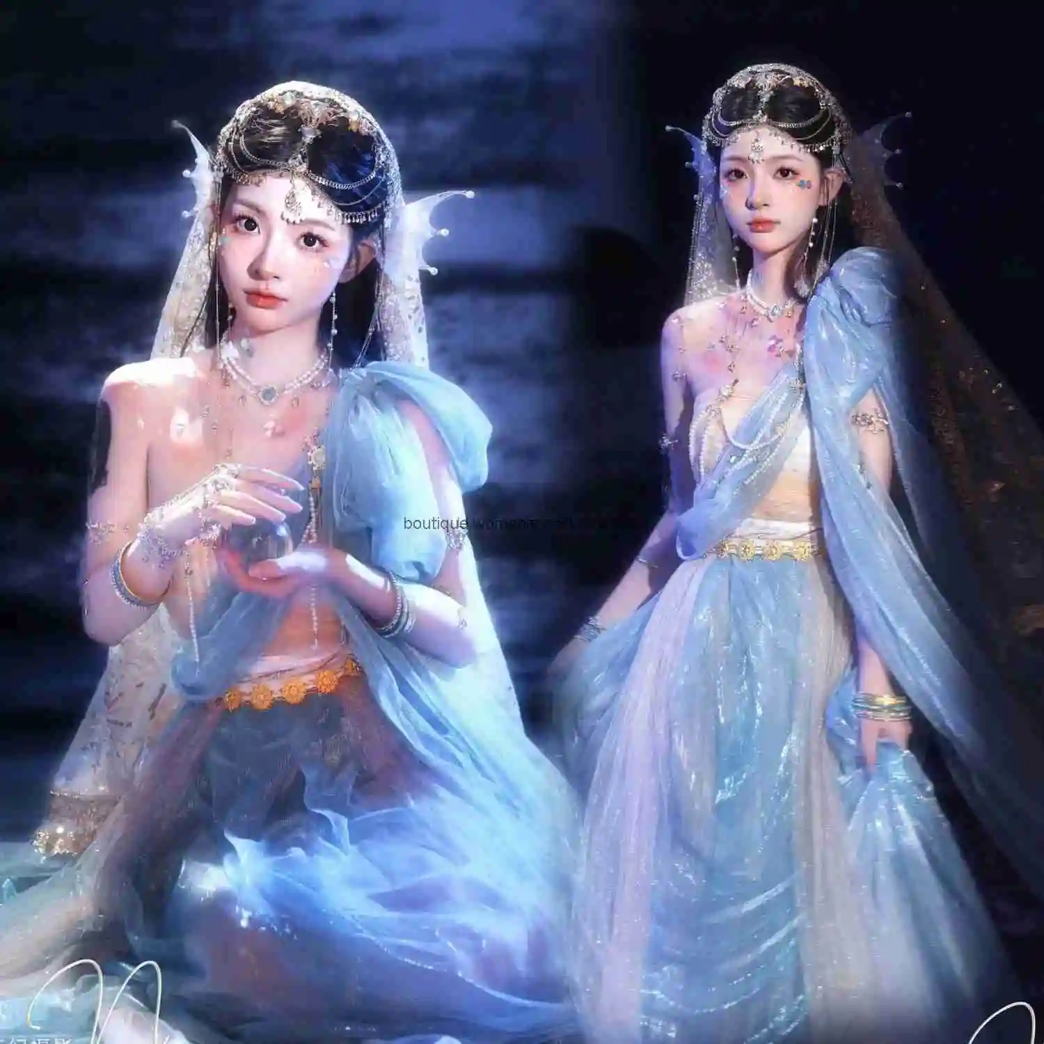 

Cos новый экзотический костюм русалки Feitian, платье принцессы в стиле вестерн, женский древний костюм Hanfu, дорожная фотография, этническая студия