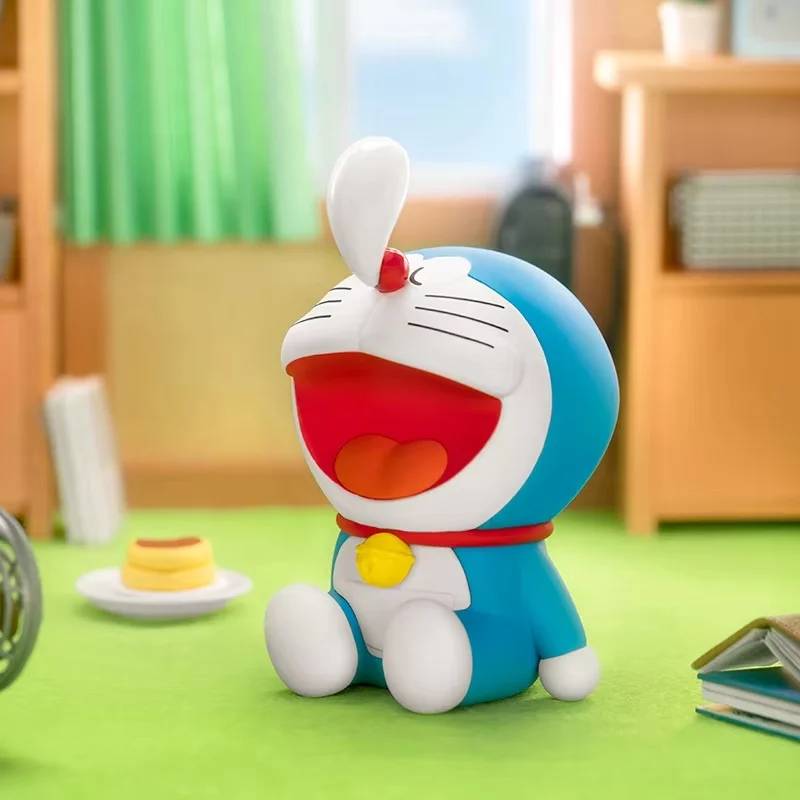 Caja ciega genuina Doraemon Leisure Time Series Kawaii figura de acción muñeca juguete coleccionable decoración de escritorio regalo de cumpleaños para niños